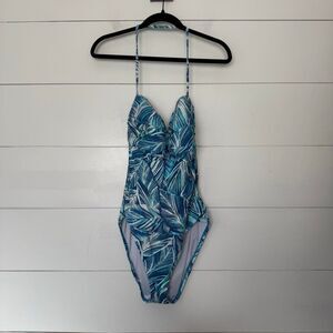 La Blanca Women’s 14 Blue Patterned Swim One Piece
